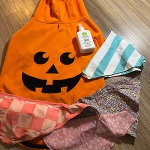 Halloween Dog XXL Pumpkin Costume Bandana Perfume Bundle